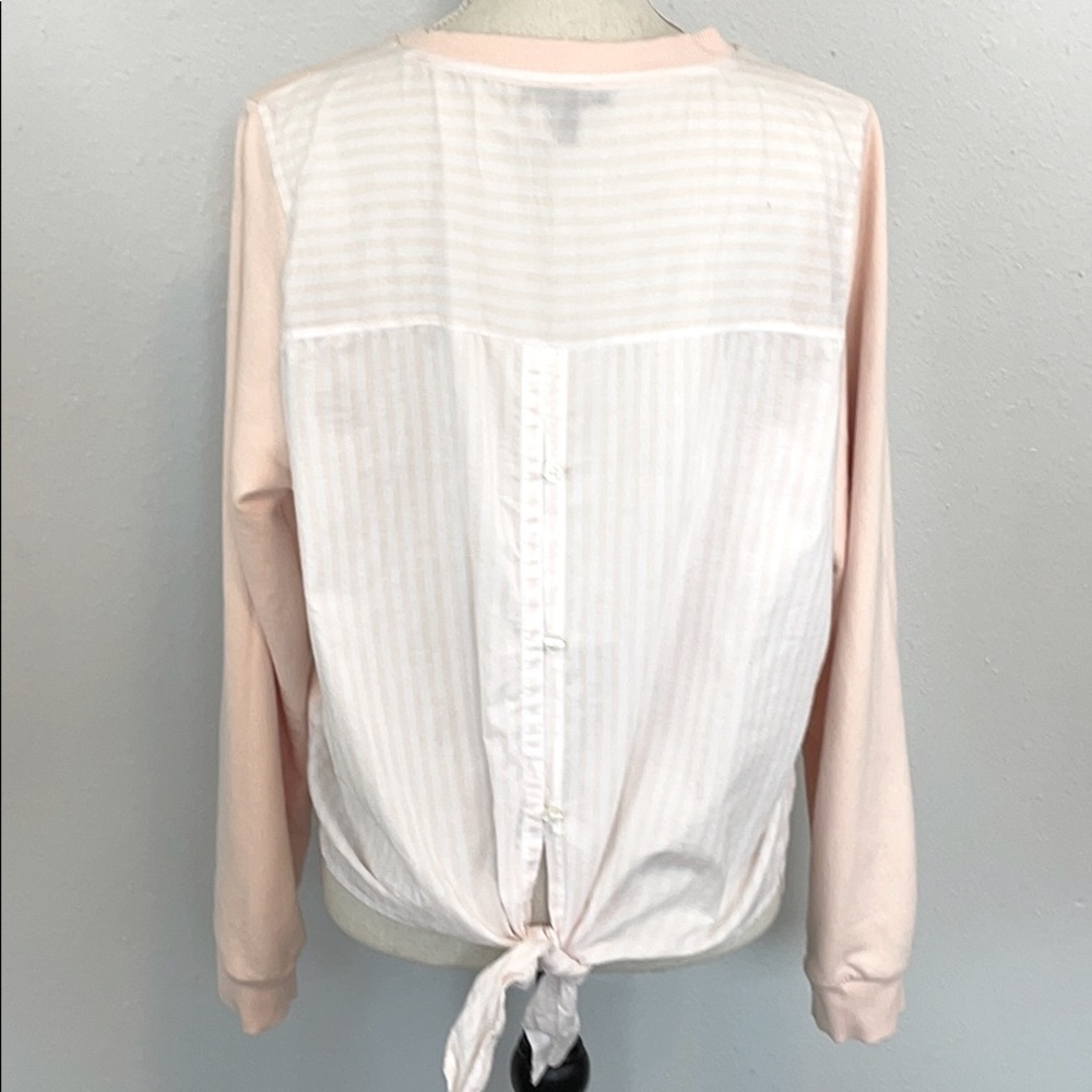 Jcrew mix media tie back sweatshirt